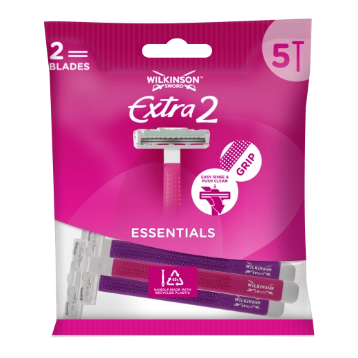 Moteriški vienkartiniai skutimosi peiliukai WILKINSON SWORD Essentials 2 Violet, 5 vnt.