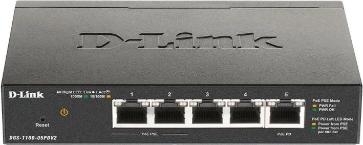 Smart Switch DGS-1100-05PDV2 5xGE (2xPoE)