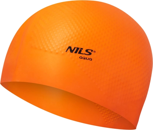 Silikoninė plaukimo kepuraitė NILS Aqua NQC Dots oranžinė