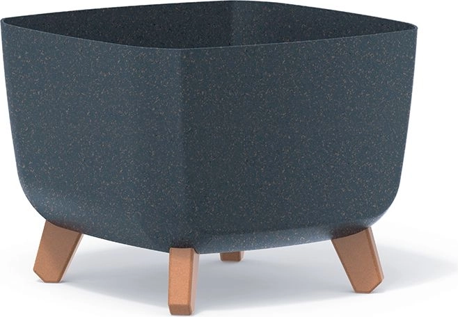 Gėlių vazonas Gracia Square Eco Wood 24 × 24 cm – antracito dizainas su medžio imitacija