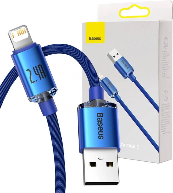 Baseus Crystal Shine USB to Lightning Cable 2.4 A 1.2 m – Blue