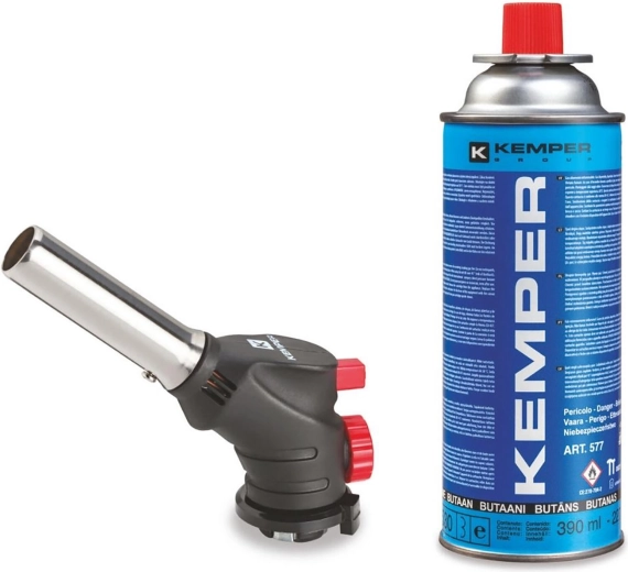 Universal burner with cartridge and piezo ignition - 1 piece