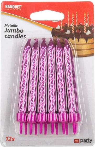 Jumbo gimtadienio žvakutės MY PARTY – pakuotė po 12 vnt.