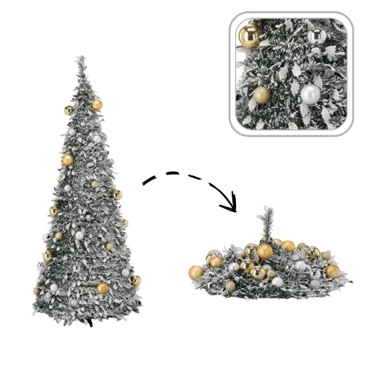 Foldable artificial Christmas tree Elsa 180 cm with 150 LEDs