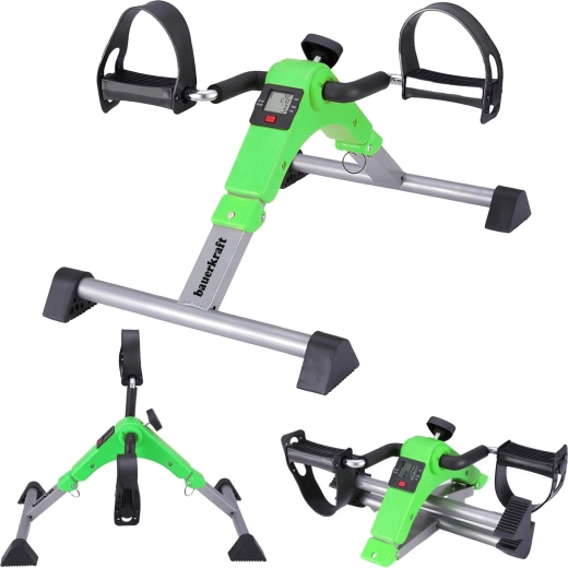 Sulankstomas reabilitacinis pedalinis treniruoklis (mini dviratis) 2in1 su LCD ekranu, žalias – 1 vnt.