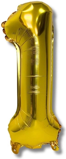 Folinis balionas skaičius 1, auksinis 40 cm