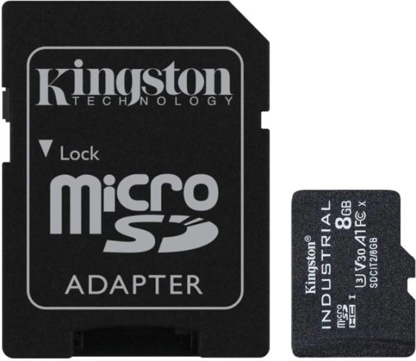 Industrial microSD memory card 8 GB UHS-I CL10 without adapter