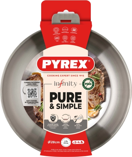 Pyrex Infinity pan 28 cm with removable handle