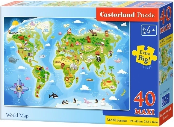 Castorland puzzle picture world map MAXI 40 pieces
