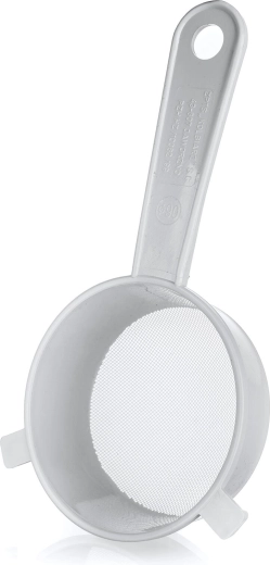 Virtuvinis sietelis PRAKTIS 9 cm su rankena – baltas