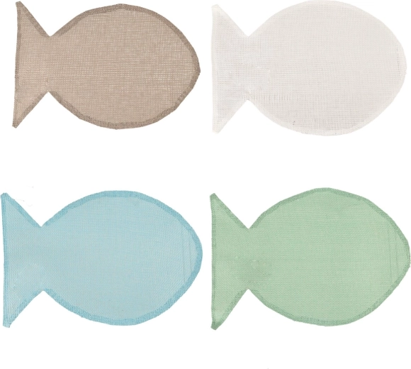 Plastic placemat with fish motif 45 × 30 cm