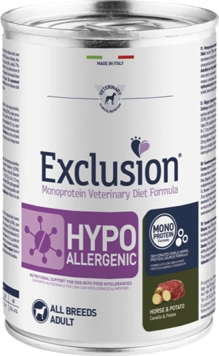Exclusion Hypoallergenic konservai šunims arklys ir bulvės 200 g