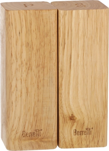 Druskos ir pipirų malūnėliai iš kaučiukmedžio 5,5 × 5,5 × 15 cm BERRETTI