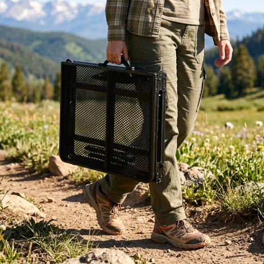 Folds into a compact suitcase