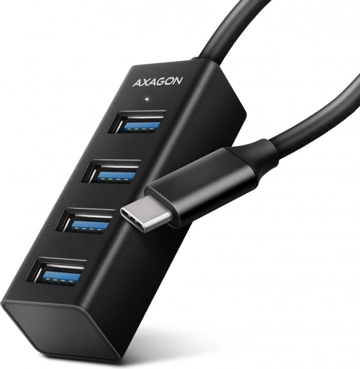 HUE-M1C 4-port mini metal USB 3.2 Gen 1 hub, 20cm USB-C cable