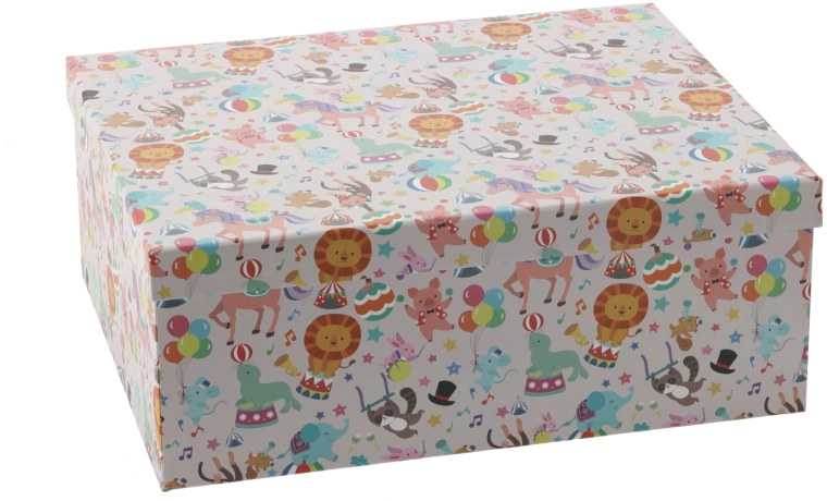 Gift box with a colorful animals motif 23.8 × 18.2 × 9.3 cm