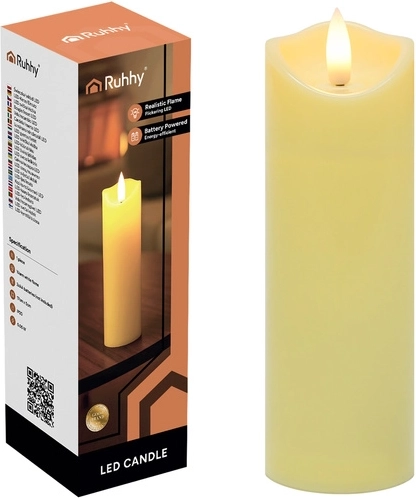 LED žvakė 17 × 5 cm su mirguliuojančios liepsnos efektu RUHHY