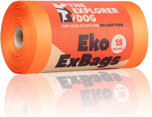 Explorer Dog ekologiški maišeliai šunų ekskrementams – 15 vnt. rulonėlyje