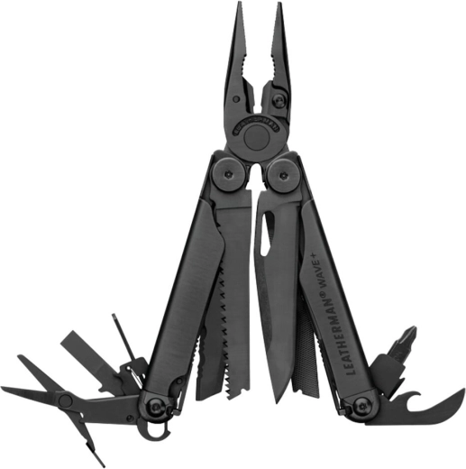 Leatherman Wave Plus Black daugiafunkcis įrankis – 18 funkcijų, juodas