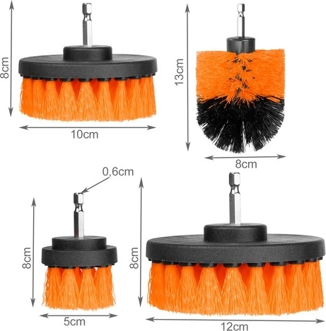 4 skirtingi šepečiai skirtingoms užduotims
