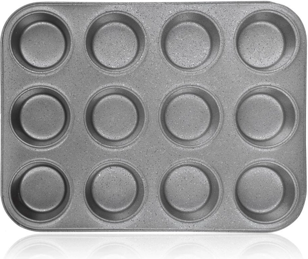 GRANITE Muffin Pan with Non-Stick Surface, 12 Cups