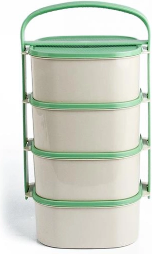 Plastic food carrier 4x1.2 l with a mix of colored lids TORO