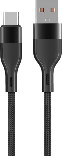 Maxlife USB – USB‑C kabelis 1 m 3 A juodas nailoninis