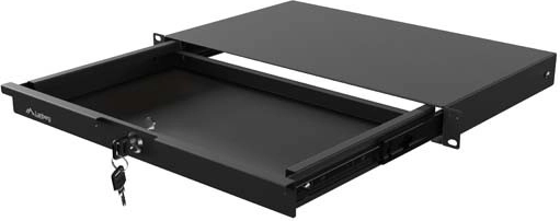 Užrakinamas stalčius 19" rack spintai 1U 270 mm juodas Lanberg