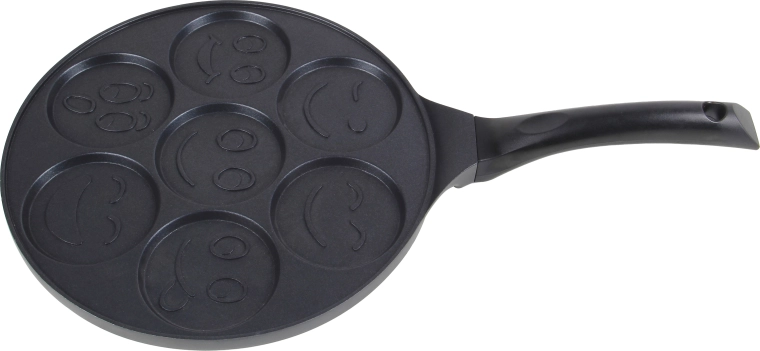Kitchisimo Nero pancake pan 26 cm with smiley faces