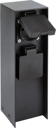 Two protected sockets for outdoor use