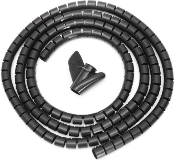 Spiral cable organizer (protective concealing wrap) black 3 m - 1 pc