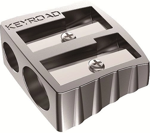Keyroad metalinis dvigubas drožtukas, sidabrinis
