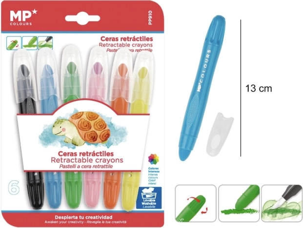 Sukamos vaškinės kreidelės – 6 spalvos