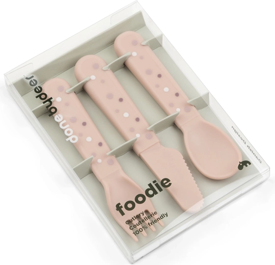 Done by Deer stalo įrankių rinkinys Foodie Happy dots rožinis