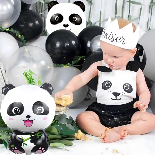 Gimtadienio balionų rinkinys panda, gyvūnėliai šventei, 5 vnt.