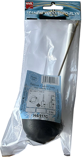 Rubber float ball with plastic rod for toilet cistern – water saver