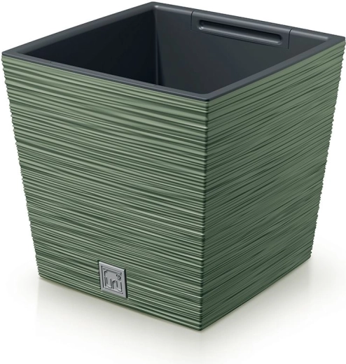Furu Square Low Planter 30 cm – earthy green