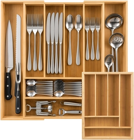 6–8 compartments for clear sorting of cutlery