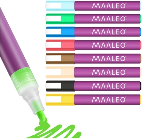 Precision tip with valve and 8 intense colors