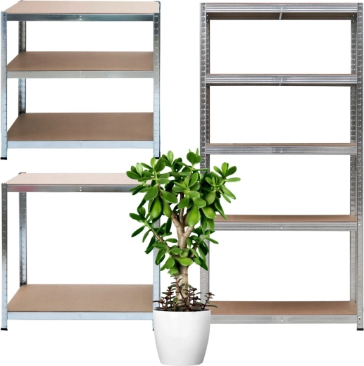 Metalinis sandėliavimo stelažas 2in1 su 5 lentynomis 150 × 75 × 30 cm