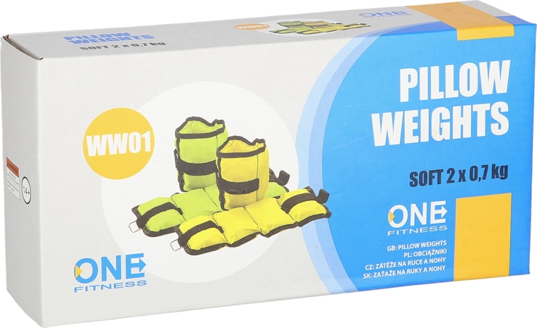 Riešų ir čiurnų svareliai ONE FITNESS 2 × 0,7 kg – geltoni