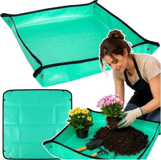 Raised edges with snaps for mess-free work