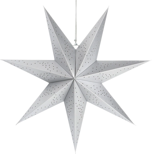 Sidabrinė perforuota popierinė žvaigždė 60 cm