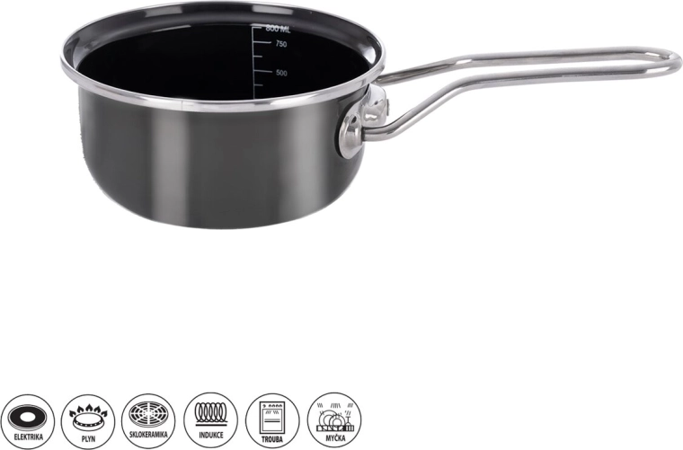 Emaliuotas prikaistuvis Metalic su apvadu 16 cm