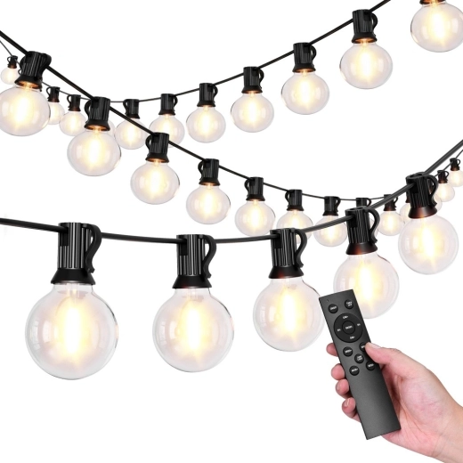 Sodo švieselių girlianda 15 m, 25 LED lemputės, 9 režimai, lauko IP44