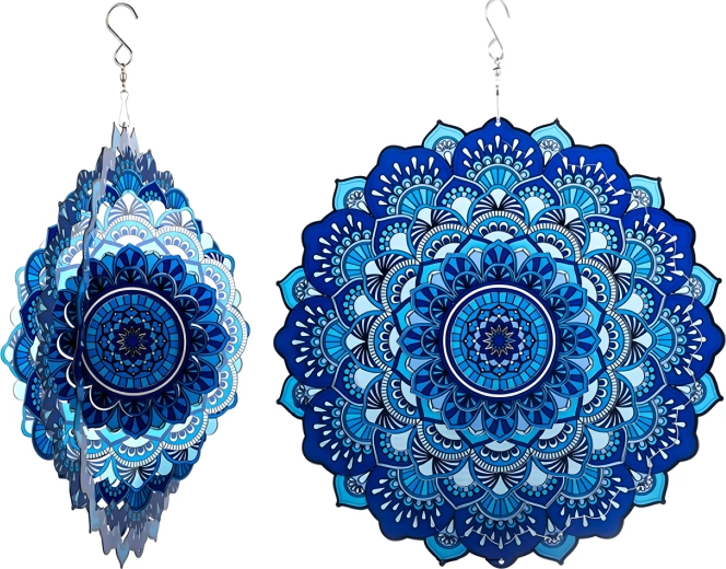 Hanging 3D Mandala – Wind Spinner 12" for Garden and Indoors