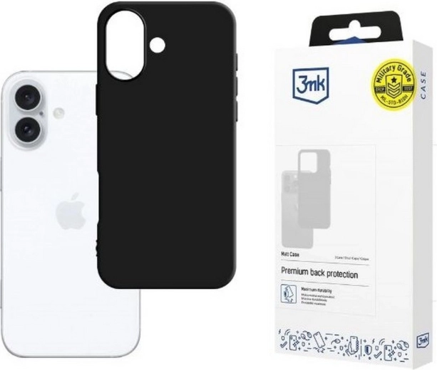 Matt Case skirtas iPhone 16 6,1 juoda