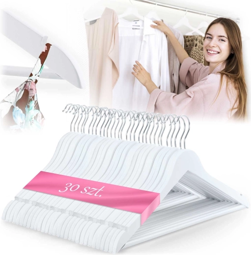 Wooden clothes hangers Massido, set of 30 pcs