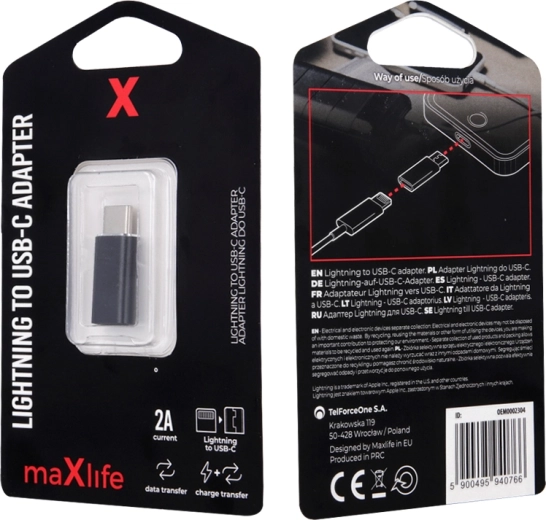 Maxlife Lightning į USB‑C adapteris