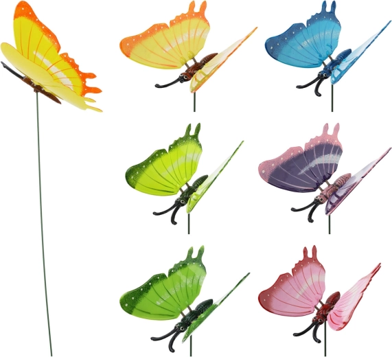 Garden Stake Butterfly 67 cm – color mix